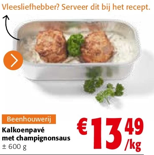 Kalkoenpavé met champignonsaus