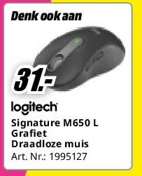 Signature M650 L Grafiet Draadloze muis