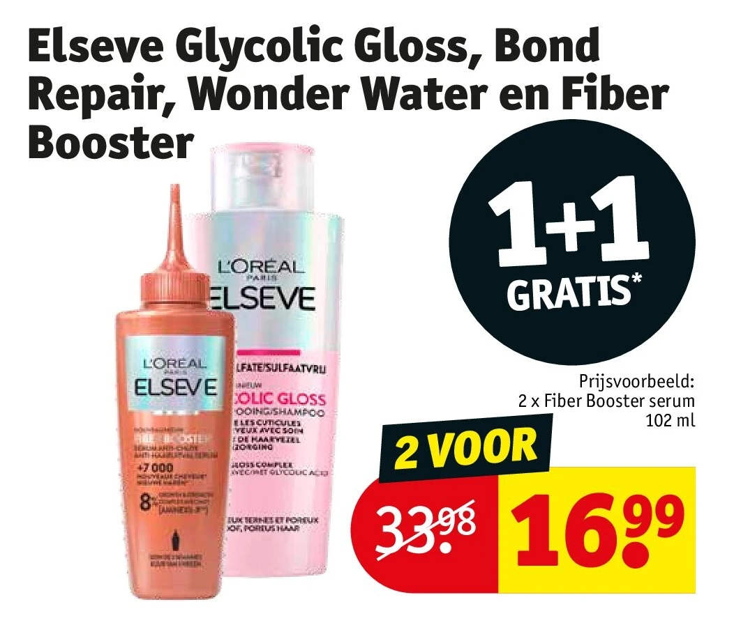 Elseve Glycolic Gloss, Bond Repair, Wonder Water en Fiber Booster