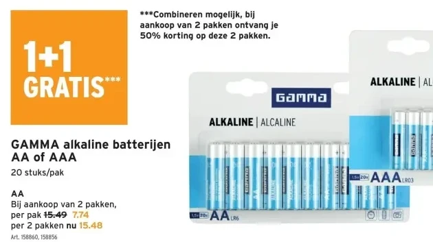 GAMMA alkaline batterijen AA