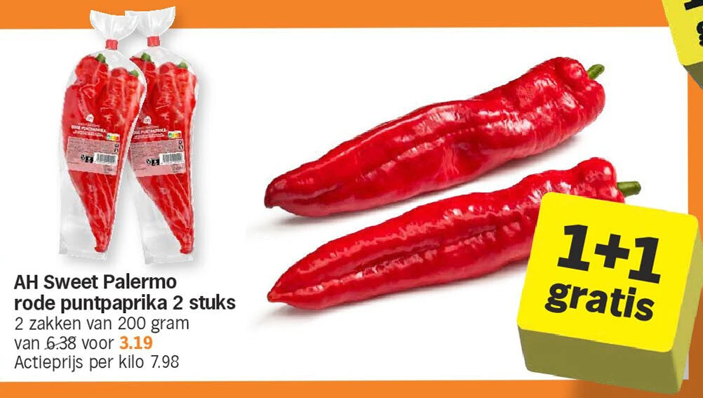 AH Sweet Palermo rode puntpaprika 2 stuks