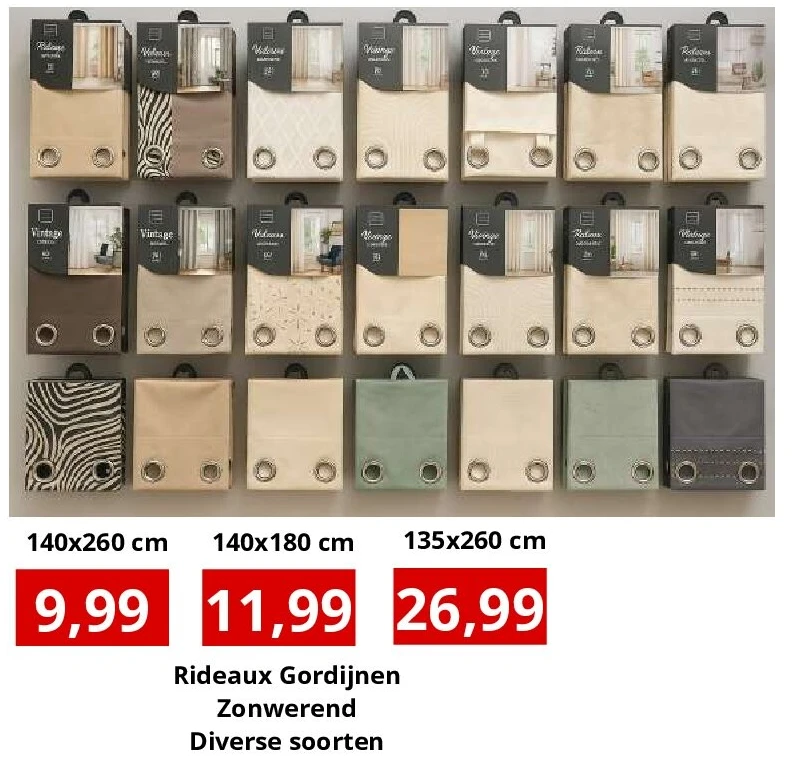 Rideaux Gordijnen Zonwerend Diverse soorten