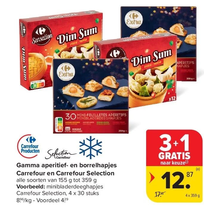 Gamma aperitief- en borrelhapjes Carrefour en Carrefour Selection