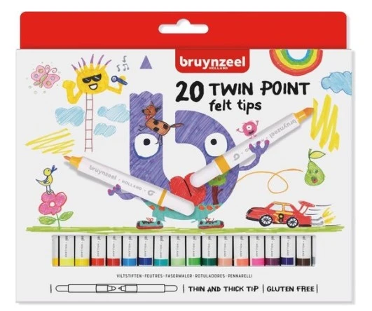 Bruynzeel Kids - 20 viltstiften - dubbele punt