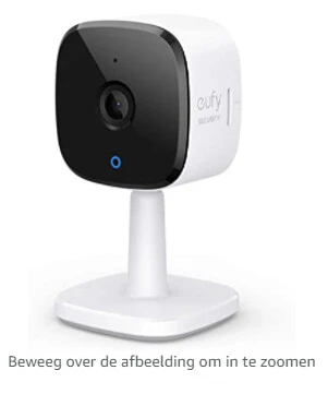 eufy Security Indoor WiFi Camera 2K bewakingscamera voor binnenshuis, persoonsherkenning, met stemassistent, bewegingssensor, nachtzicht, MicroSD-geheugenkaart vereist