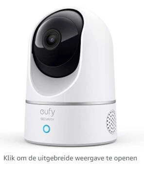 eufy bewakingscamera voor thuis, IP-camera, beveiliging 1080P indoor cam pan- en tilt-functie, WLAN-functie, persoonsherkenning, compatibele spraakassistent, bewegingssensor, HomeBase niet nodig