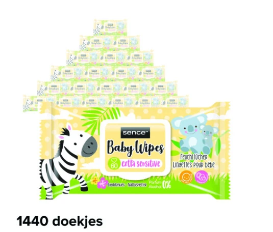 24x Sence Baby Billendoekjes Extra Sensitive 60 stuks