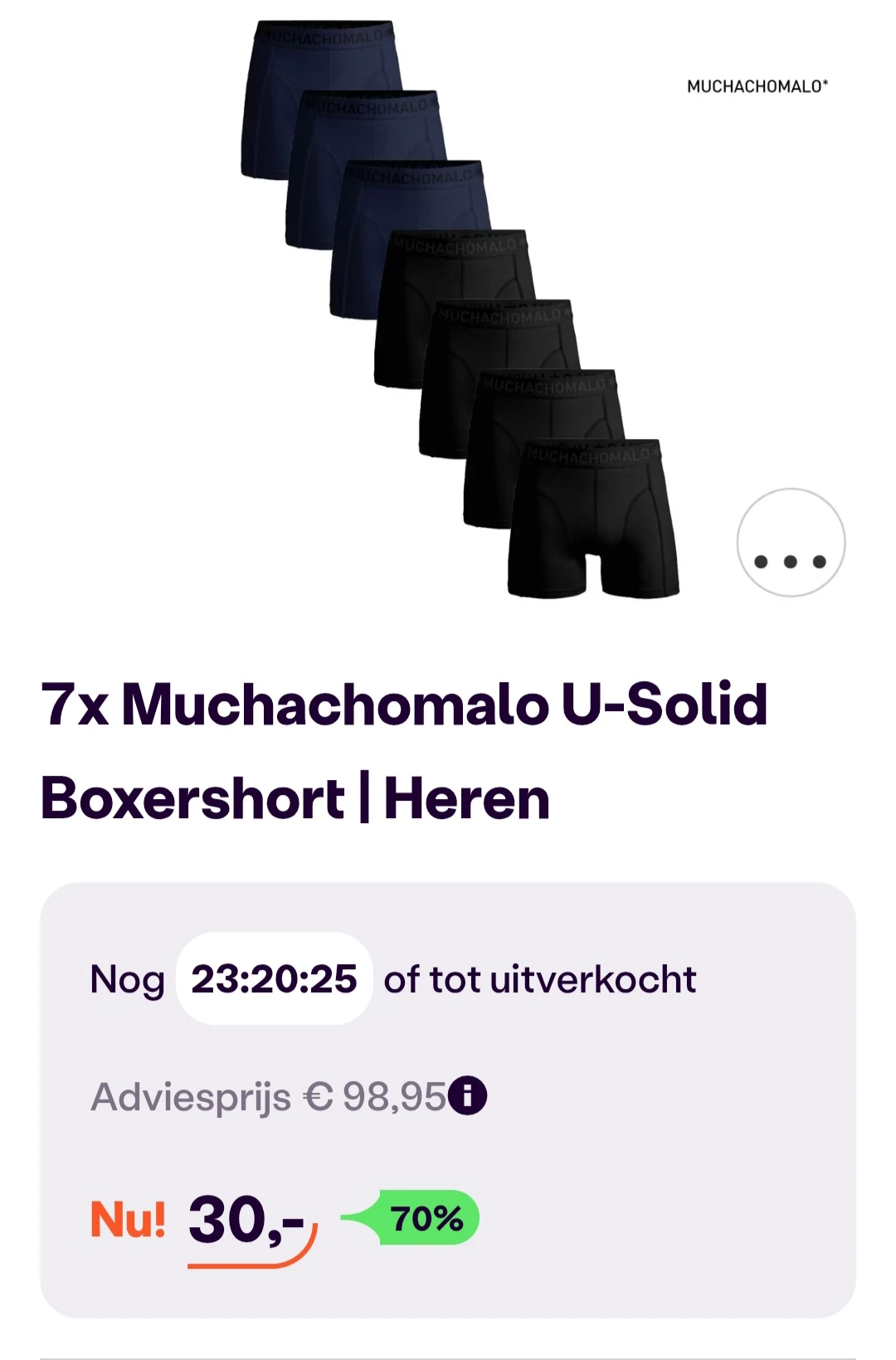 7x Muchachomalo u-solid boxershort -70% bij ibood.com