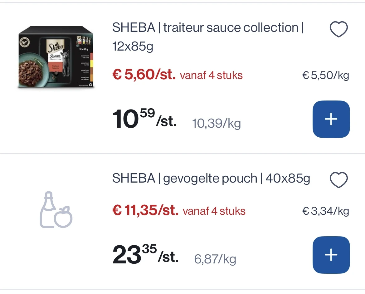 Sheba voor katten 🐱 reactie op Delhaize