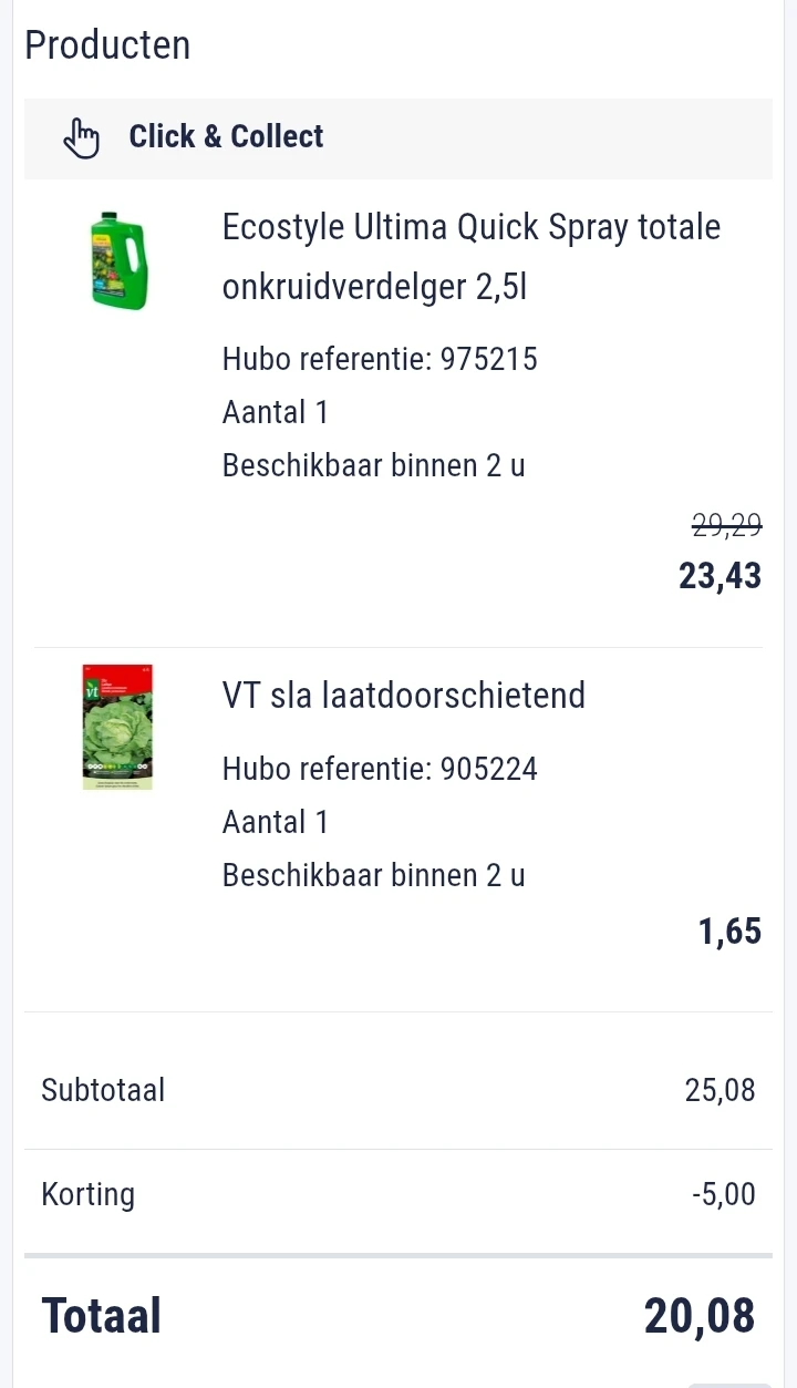 2 Hubo kortingscodes gecombineerd