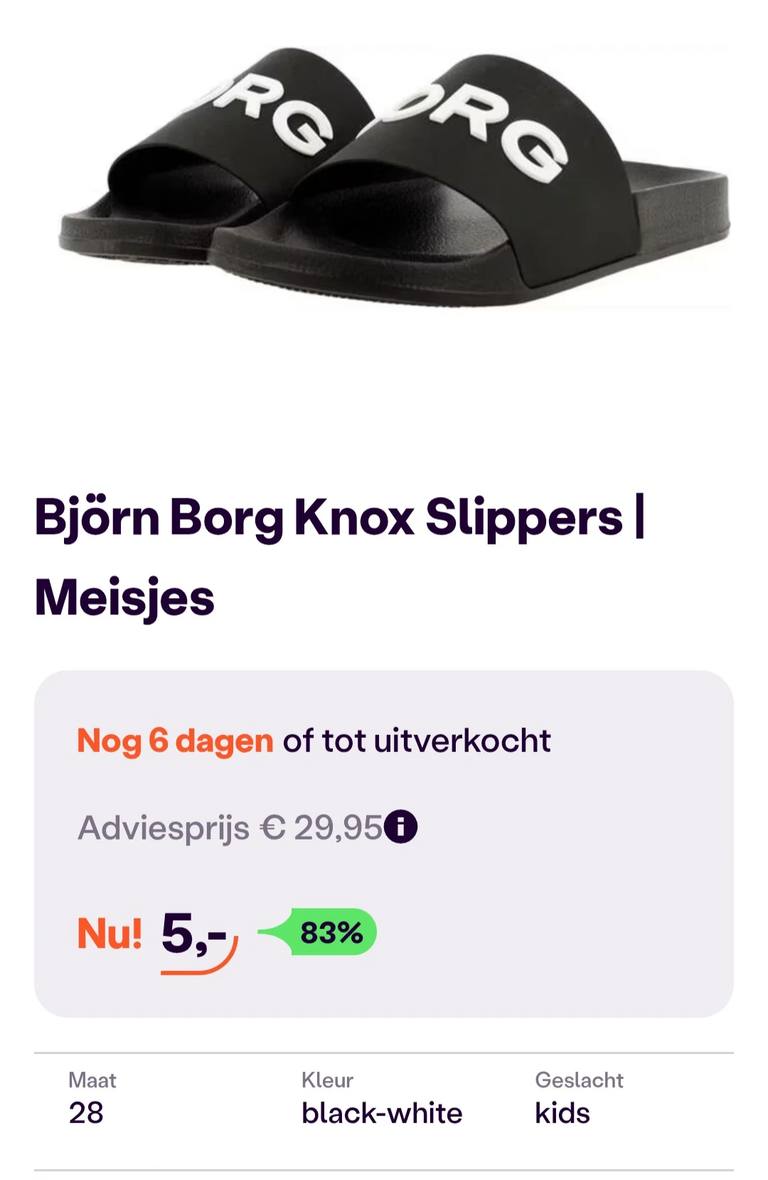 Björn Borg knox slippers enkel maat 28 -83% bij ibood.com