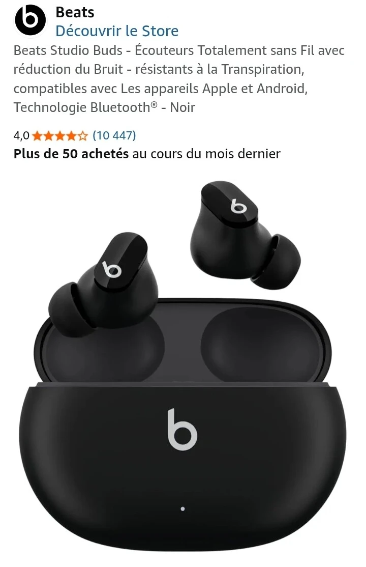 Beats Studio Buds aan hoge korting op amazon.fr