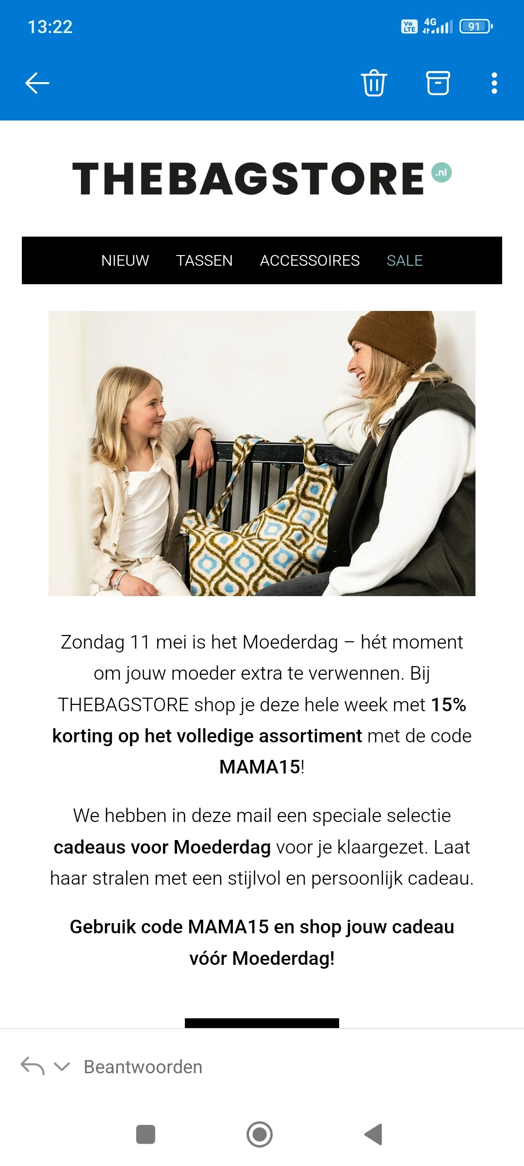 THEBAGSTORE: 15% korting