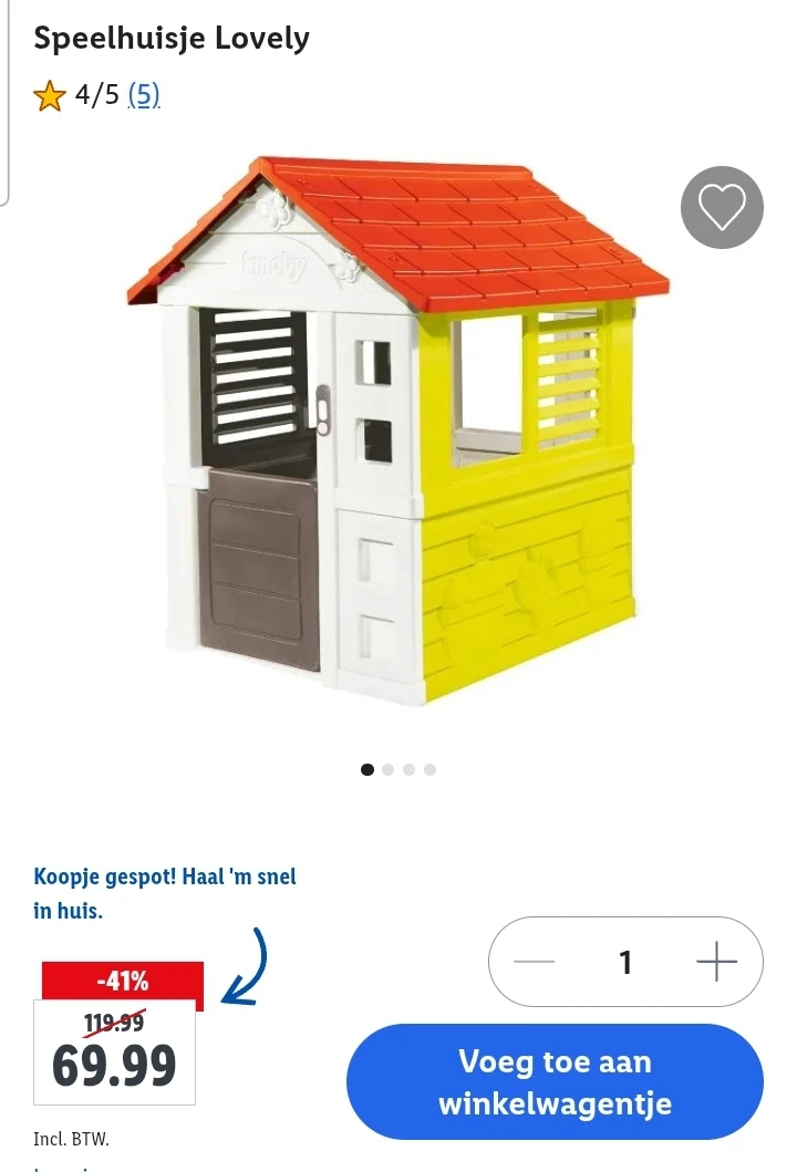 SMOBY Speelhuisje Lovely -41% bij Lidl