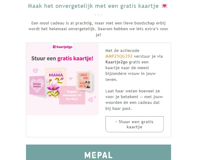 Gratis moederdagkaartje dankzij Mepal