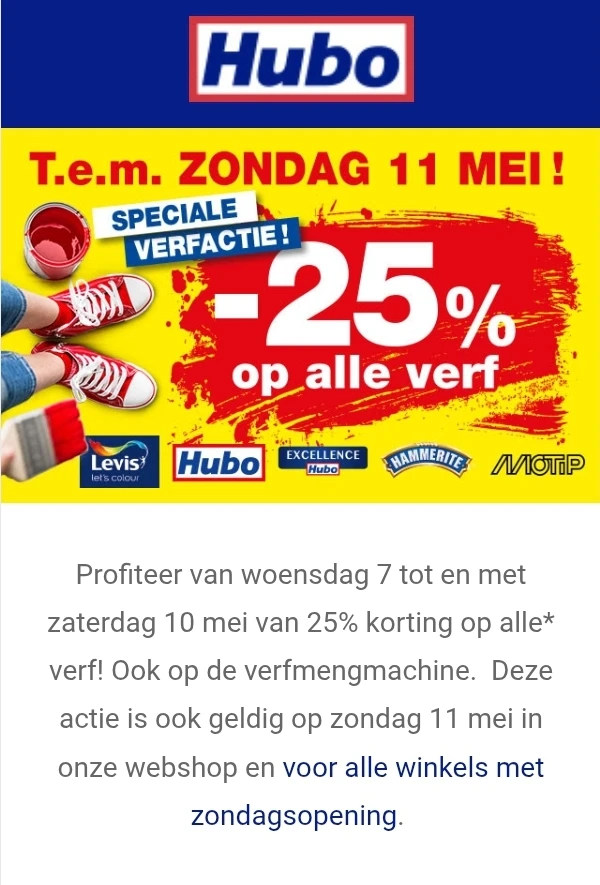 Verfactie Hubo -25%