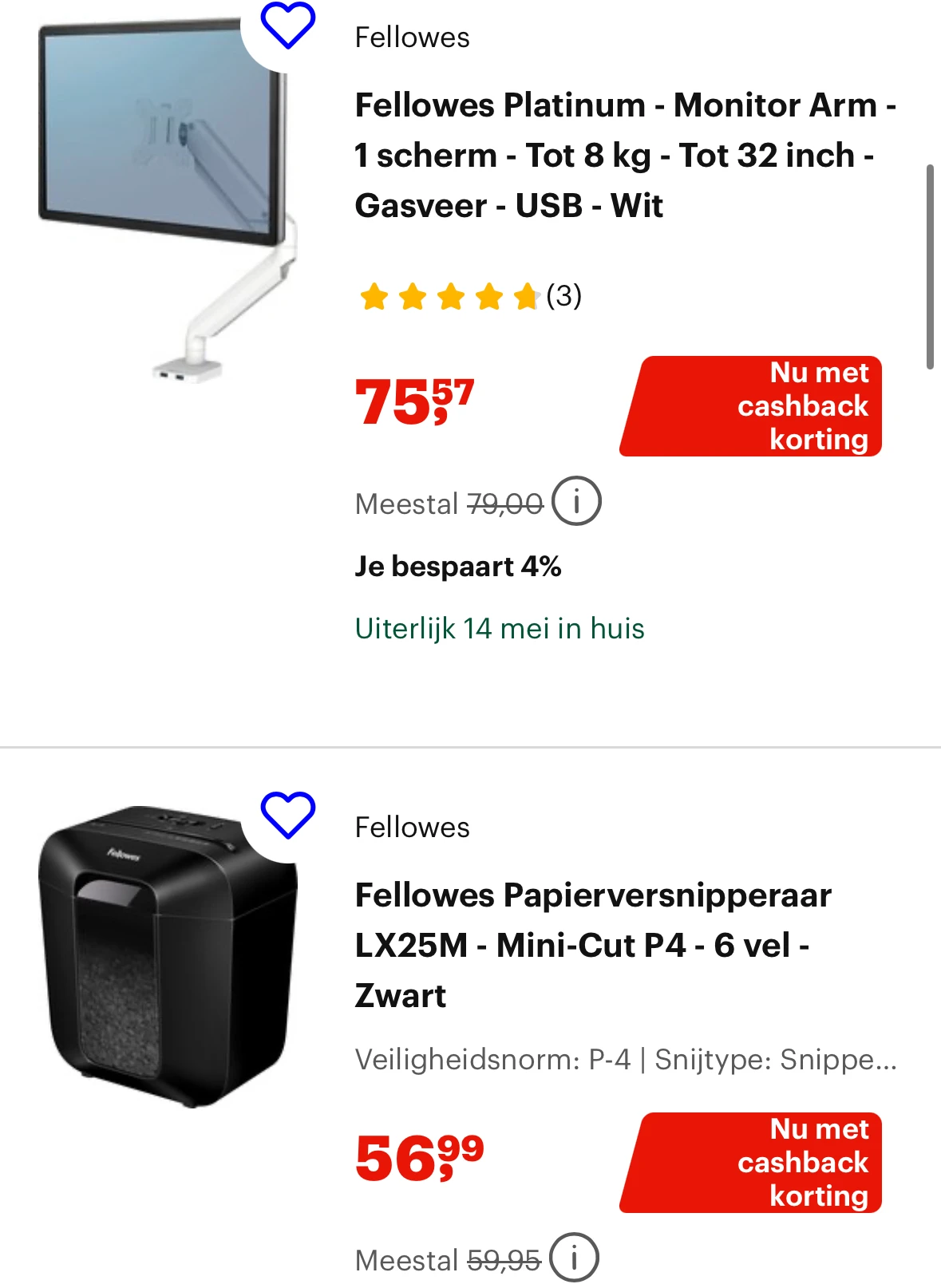 Tot €150 cashback op geselecteerde Fellowes producten