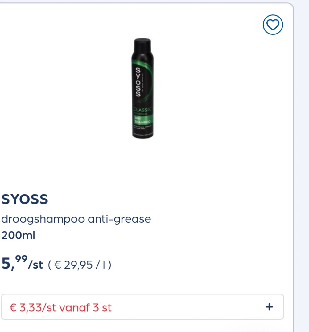 SYOSS droogshampoo anti-grease 200ml