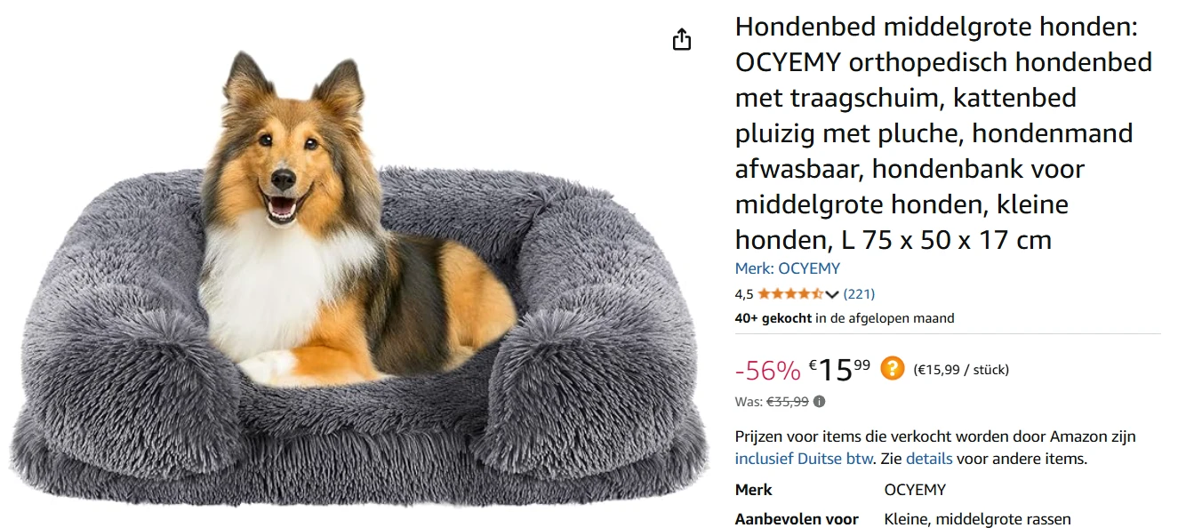 hondenmand bij amazon