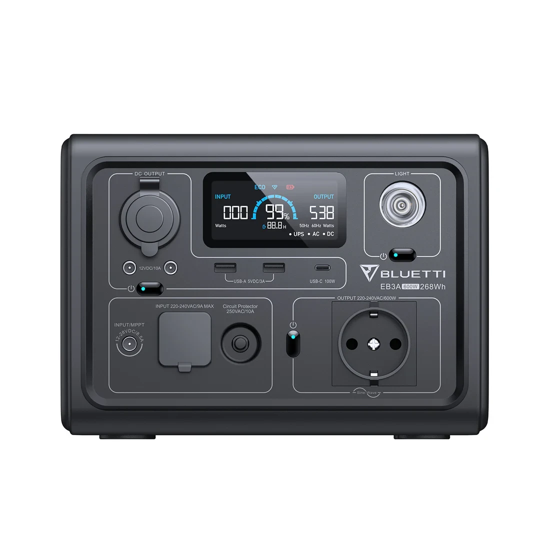 BLUETTI EB3A Draagbaar Energiestation | 600W 268Wh