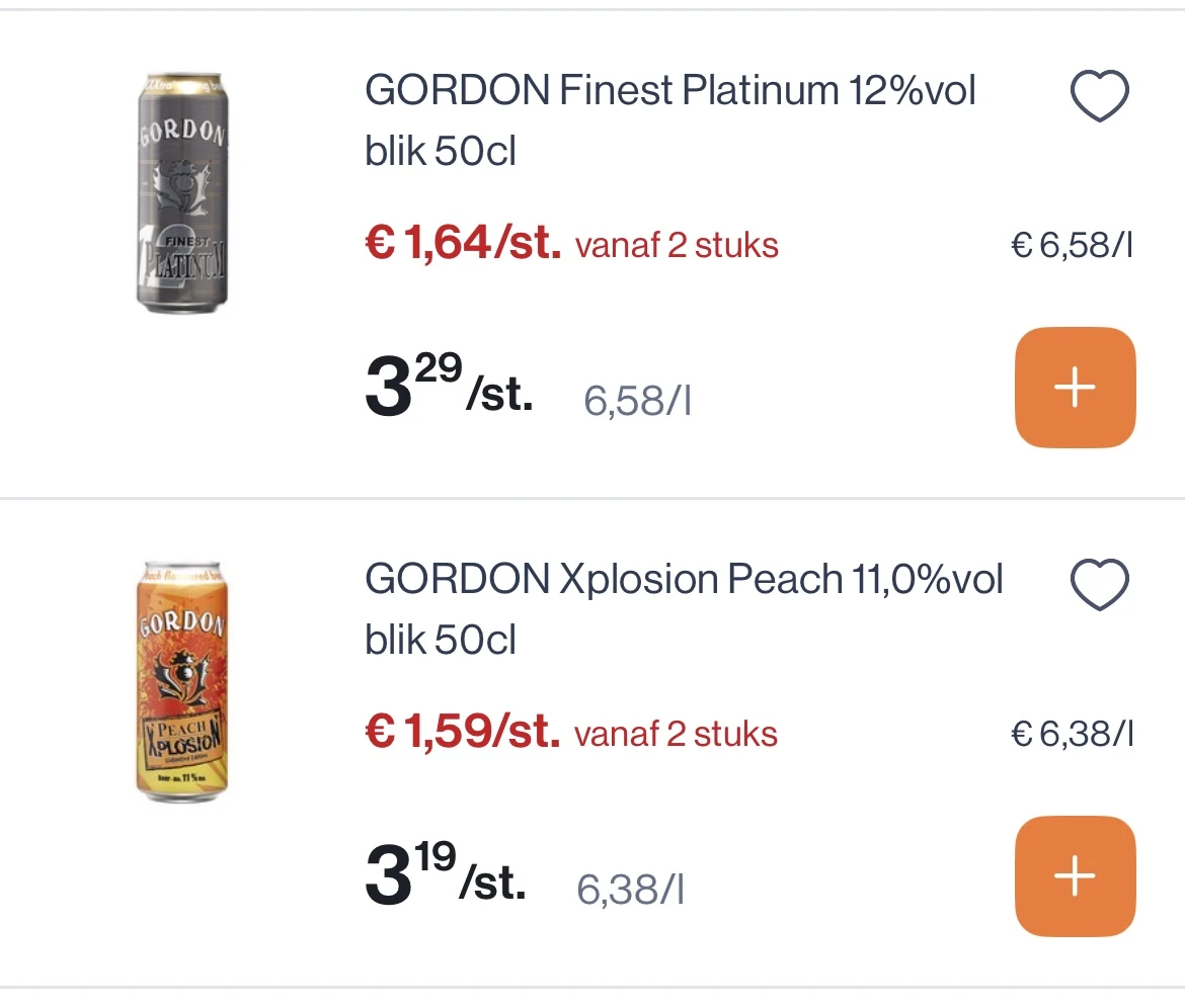 Gordon blikjes bier 50 cl -50%