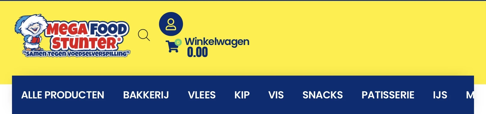 1+1 actie bij Megafoodstunter