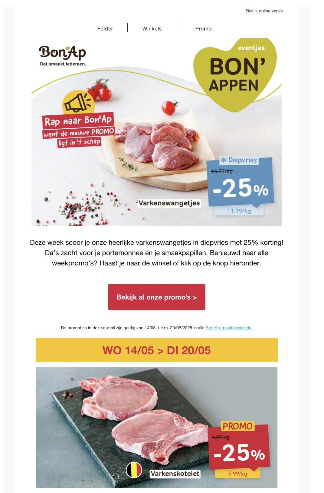 Varkenswangetjes en koteletten