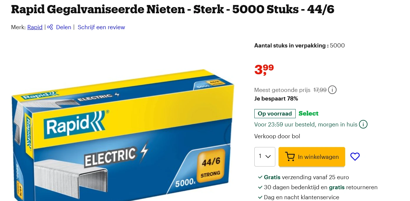 nietjes 5000 stuks