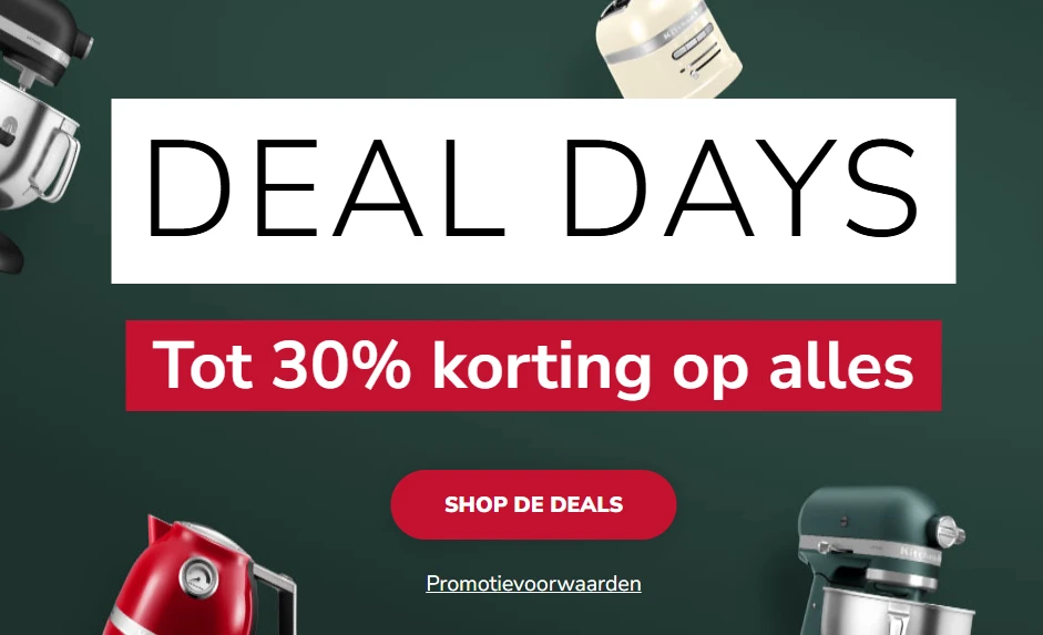 Keukendeal gespot: tot -30% bij KitchenAid!