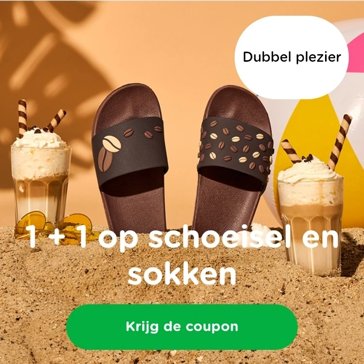 1 + 1 op sokken, kousen en schoenen bij Dedoles