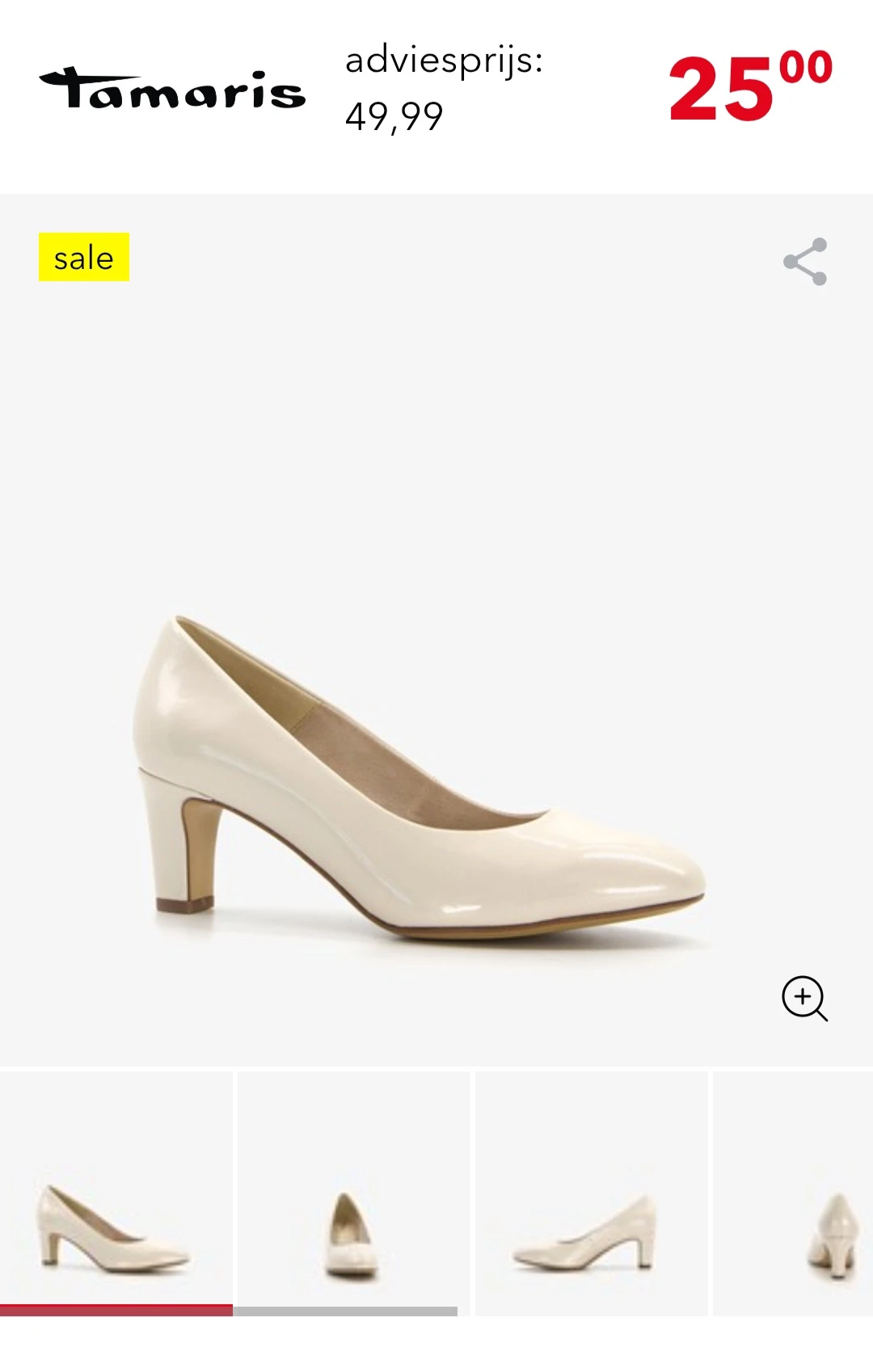 Tamaris dames lak pumps beige enkel maat 40 bij scapino.nl
