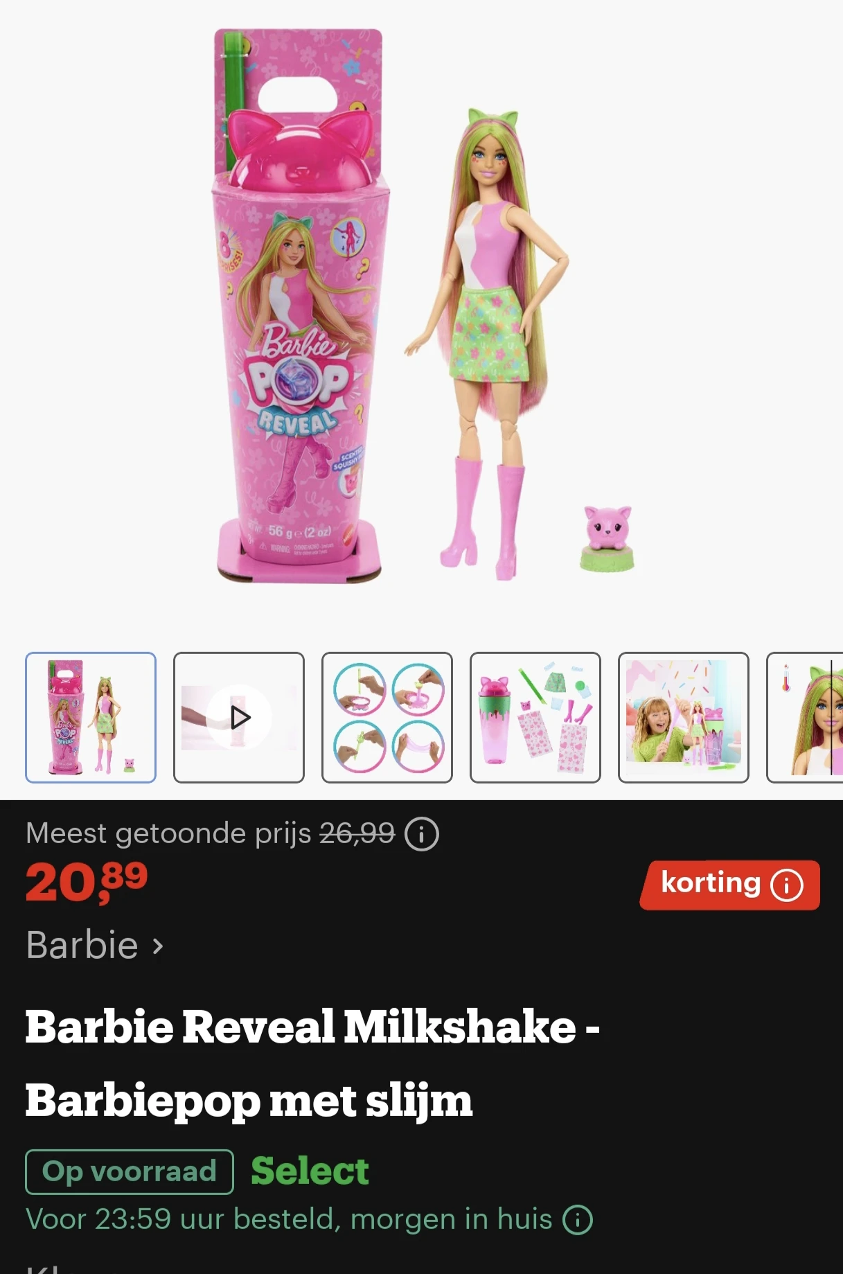 Barbie reveal milkshake barbiepop met slijm