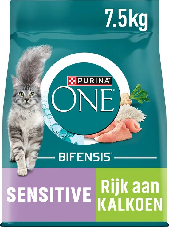 Purina ONE Adult Sensitive - Kattenvoer Droogvoer - Kalkoen - 7,5 kg