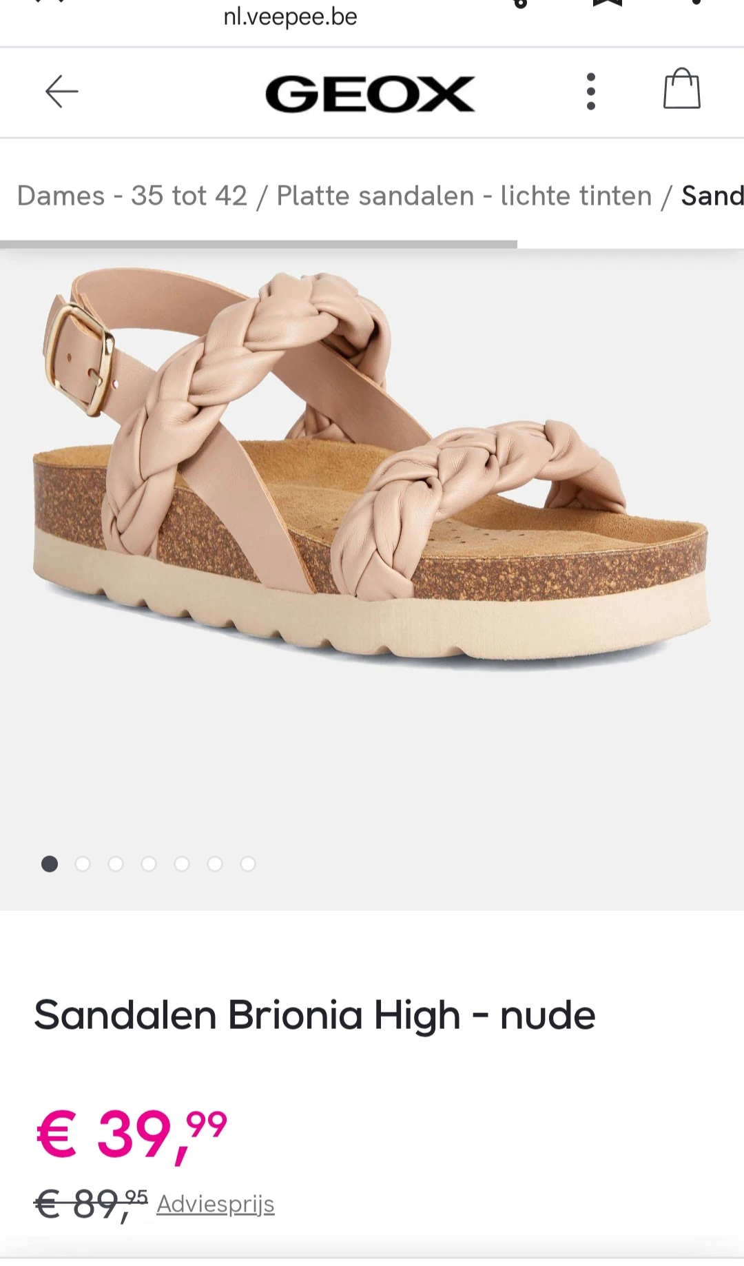 Geox sandalen brionia high - nude bij veepee.be