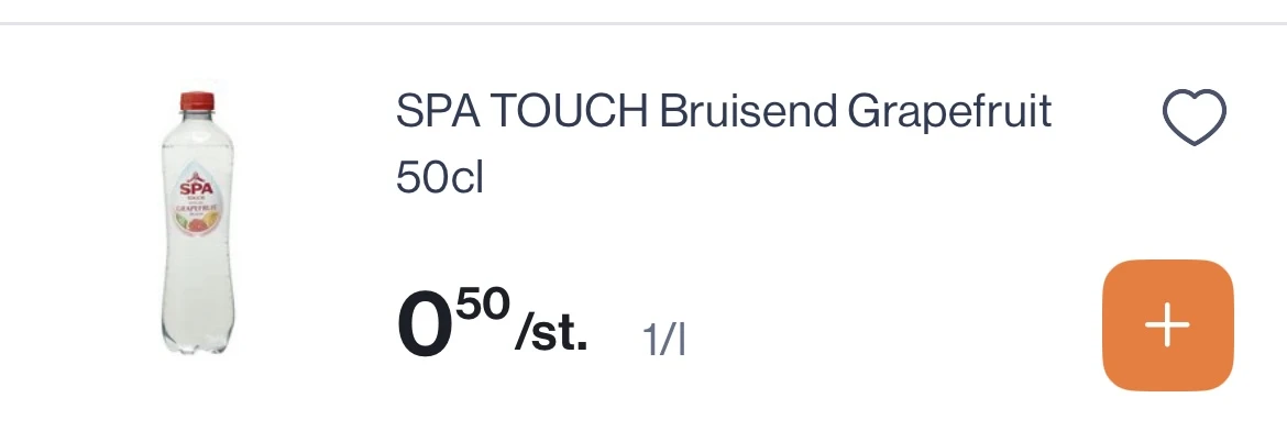 Spa touch grapefruit bruisend 50 cl -50%