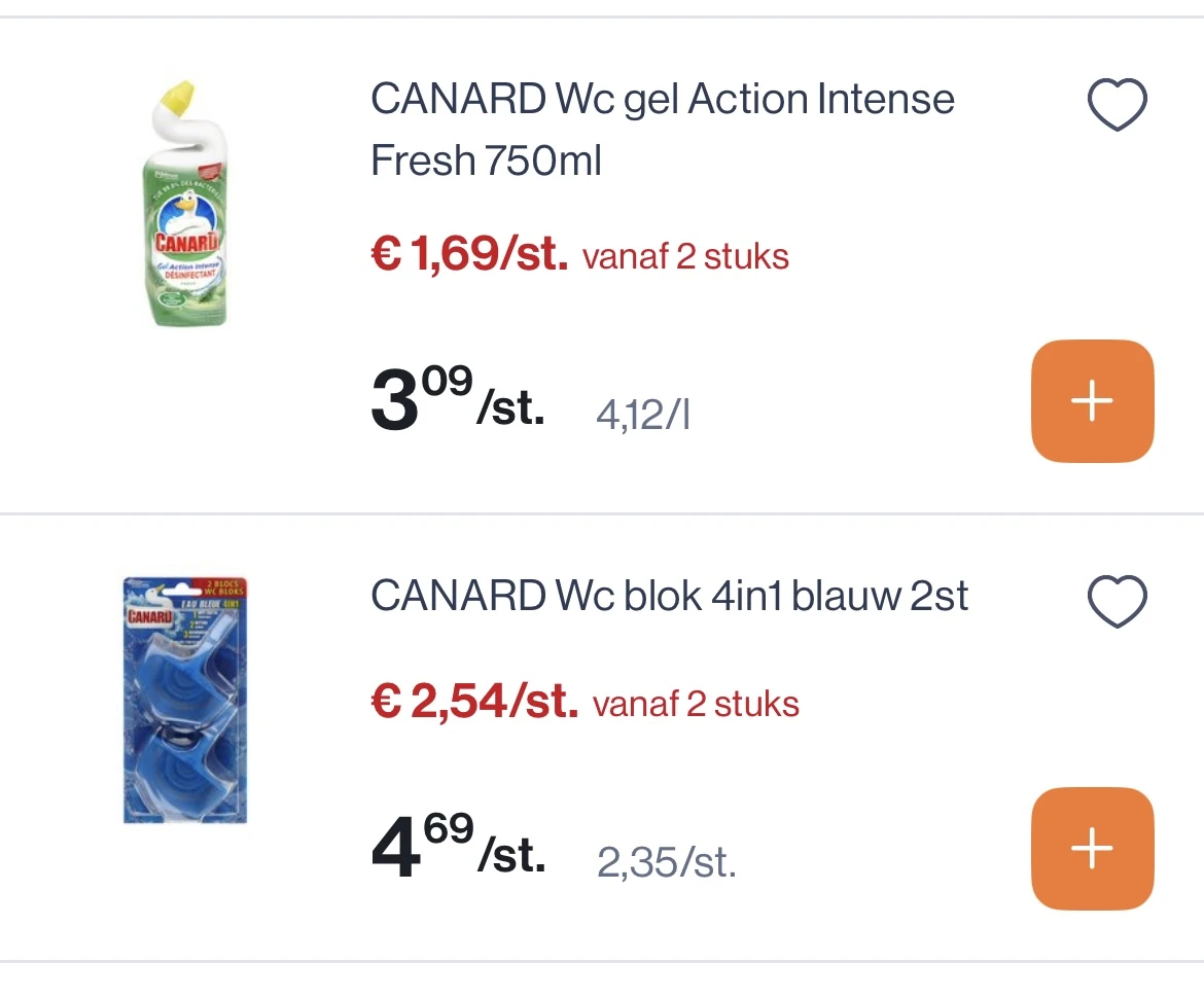 Canard wc gel en blokjes goedkoper