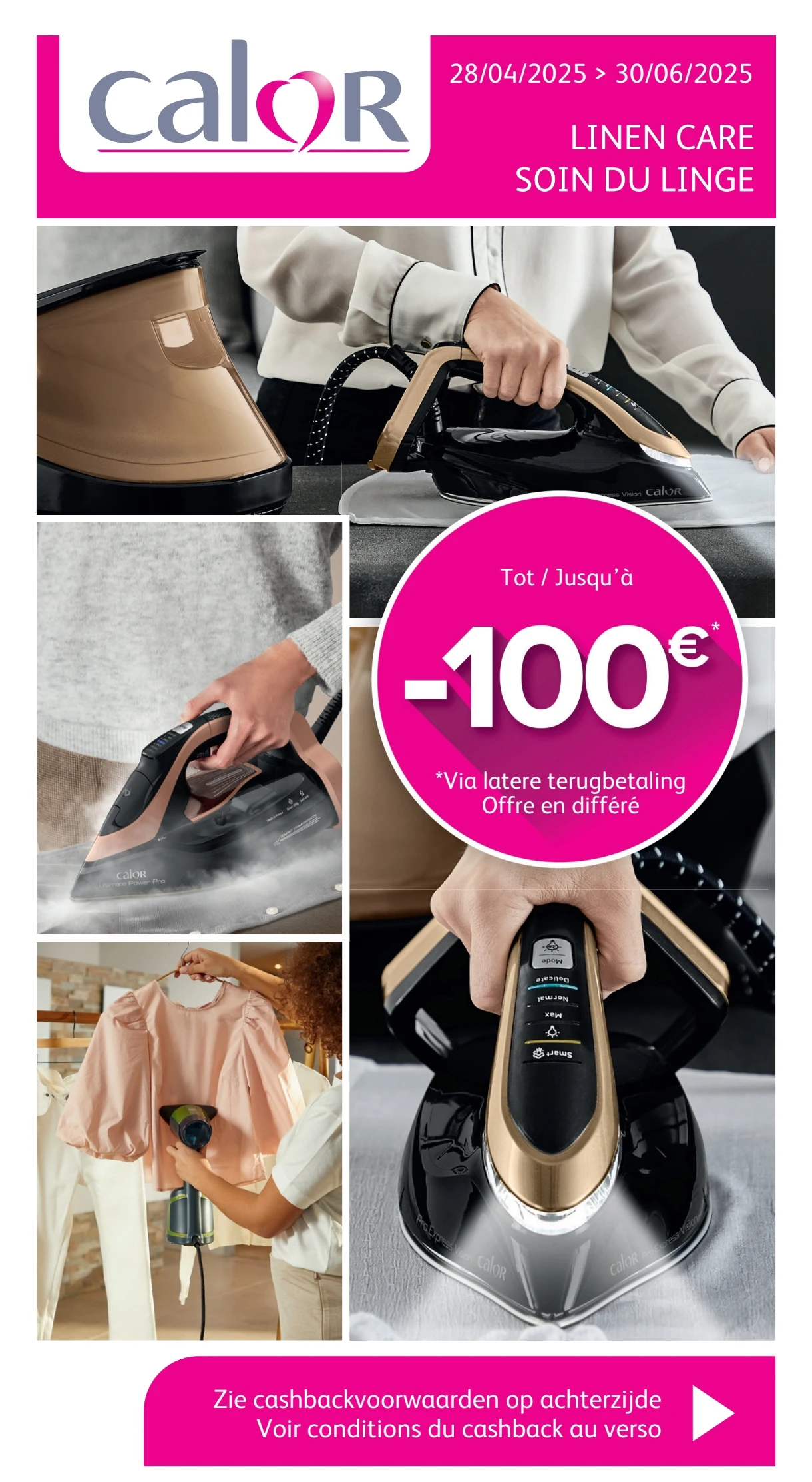 Tot 100€ cashback op Calor