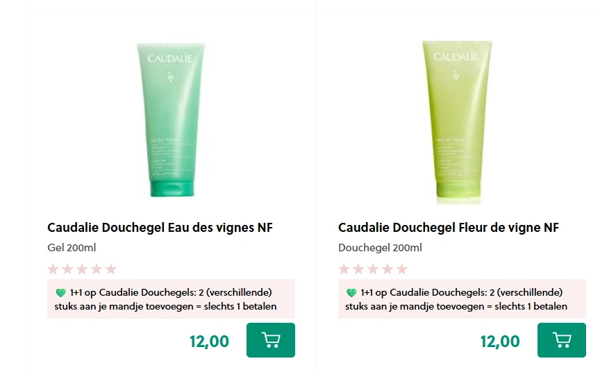Caudalie promo 🎁 1+1 douchegel & gratis aftersun