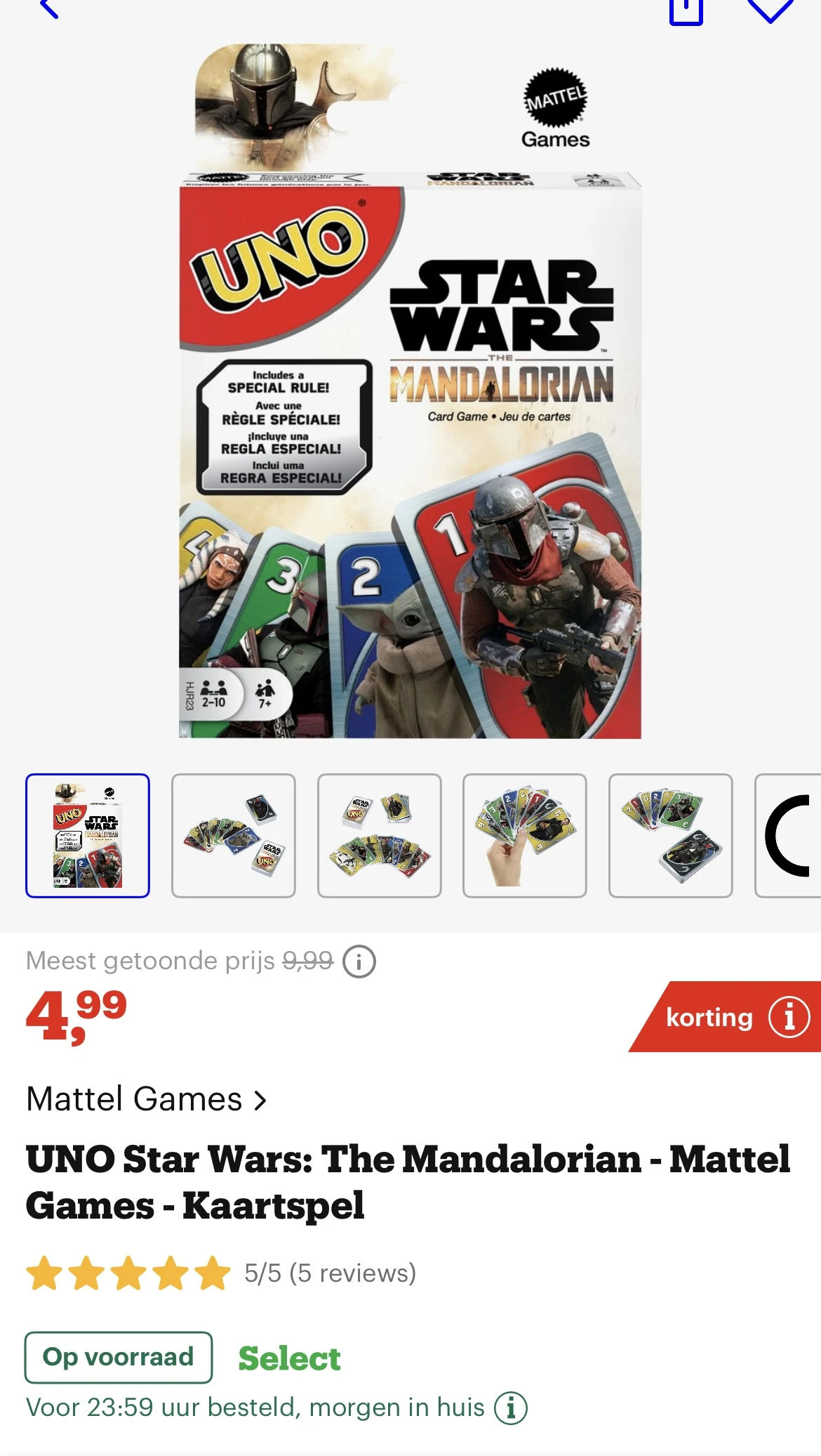 Uno StarWars kaartspel -40%