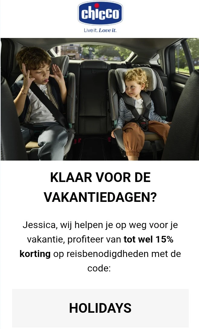 Tot wel 15% korting op reisbenodigdheden op chicco.be