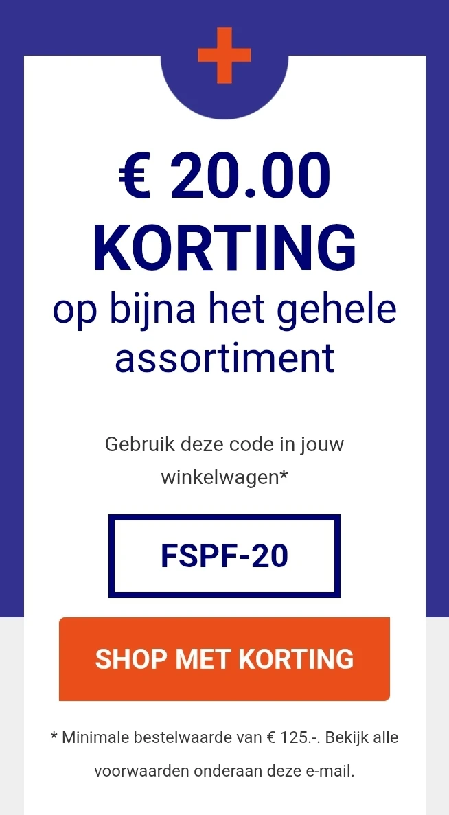 €20 korting op alles vanaf €125