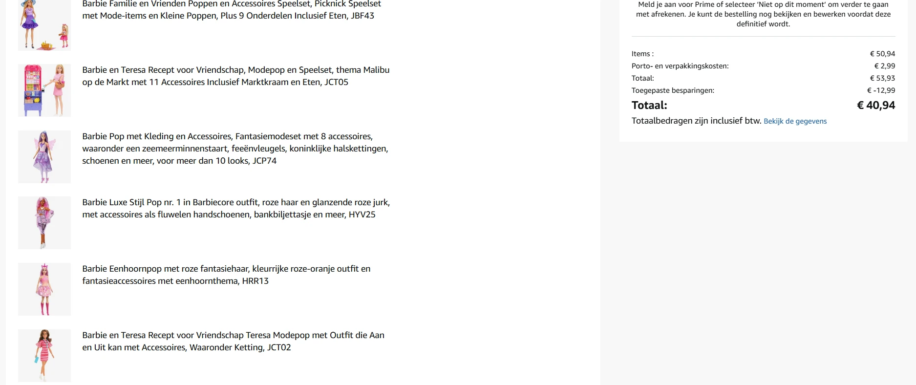 Barbie promo aankoop met bijna 100 euro korting!!