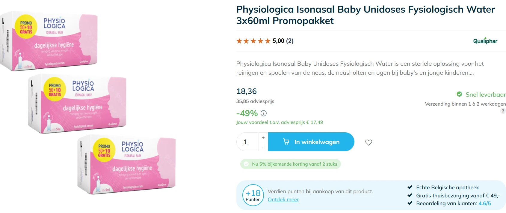 Fysiologisch Water 👶 Goedkoop bij Pazzox