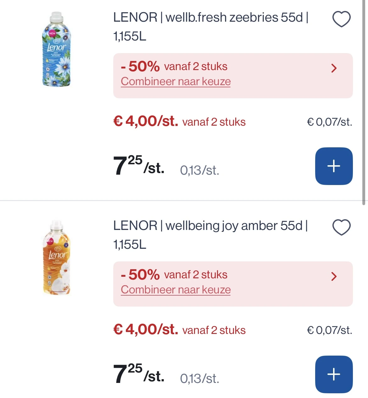 Lenor vloeibaar -50% bovenop goedkopere prijs