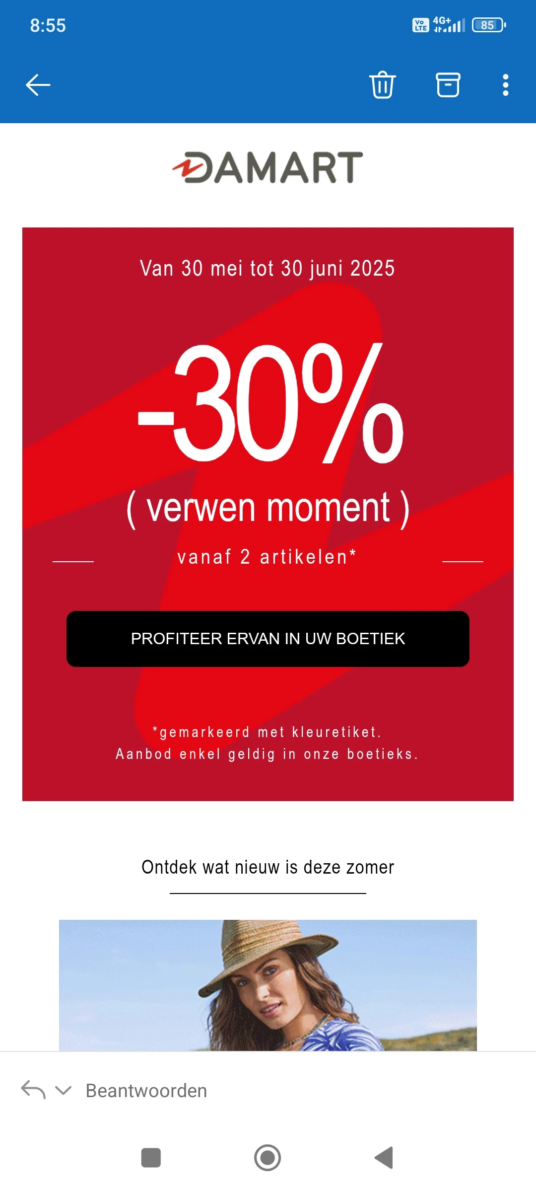 Damart: tot -30% in de winkels