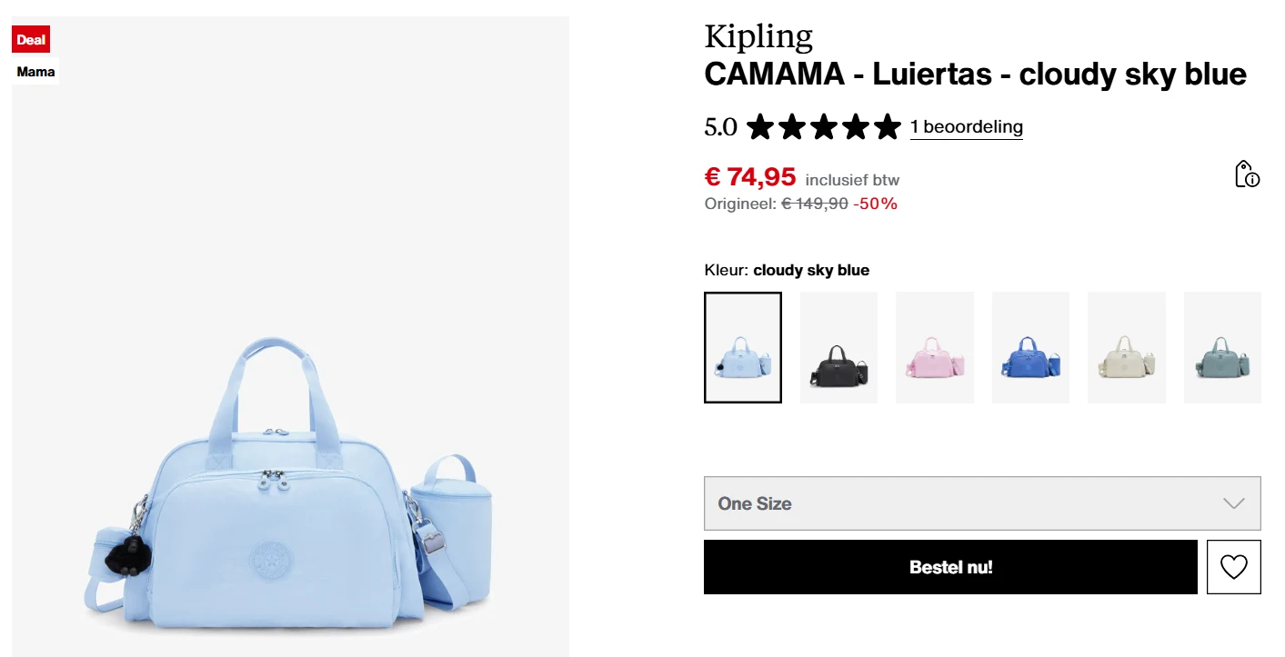 Tot -50% korting Kipling luiertas 👶 bij Zalando