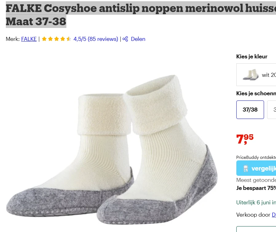 Falke huissokken/pantoffels maat 37-38