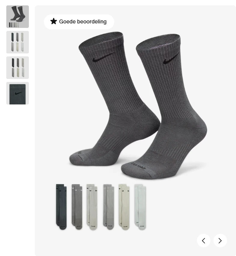Grijze Nike sokken (6 paar)