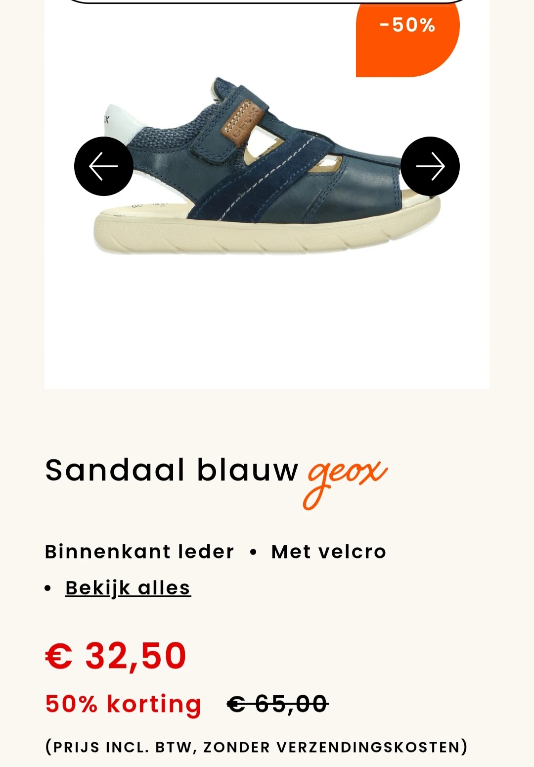 Geox blauwe sandaal enkel maat 26 -50% bij berca.be
