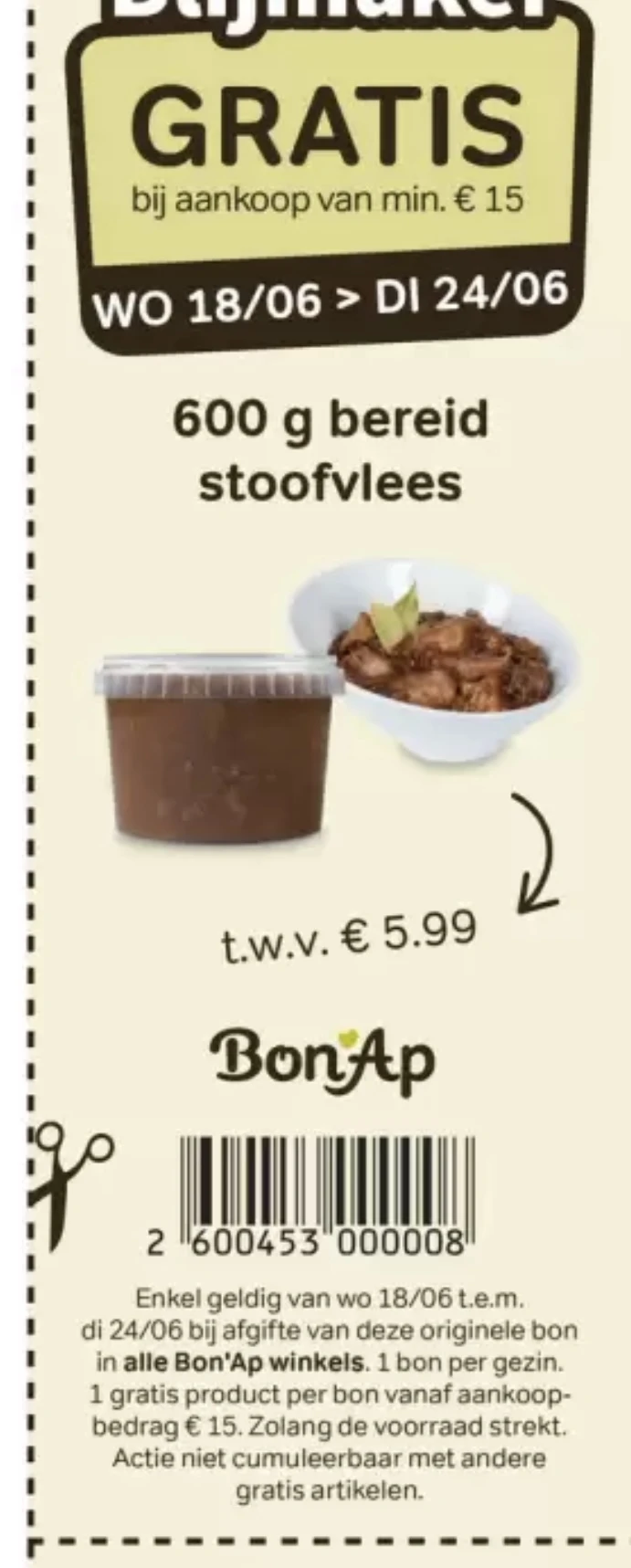 Nieuwe folder van bon ap met opnieuw gratis blijmakers bonnen